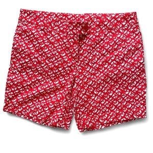 KENAR Red and White chino shorts with Geometric Print size 8